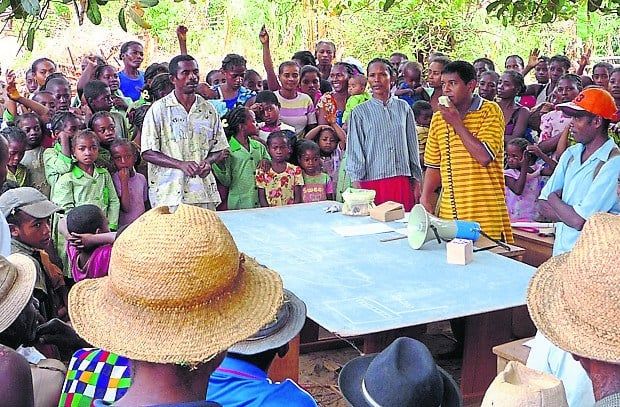 Dr Francis in a village